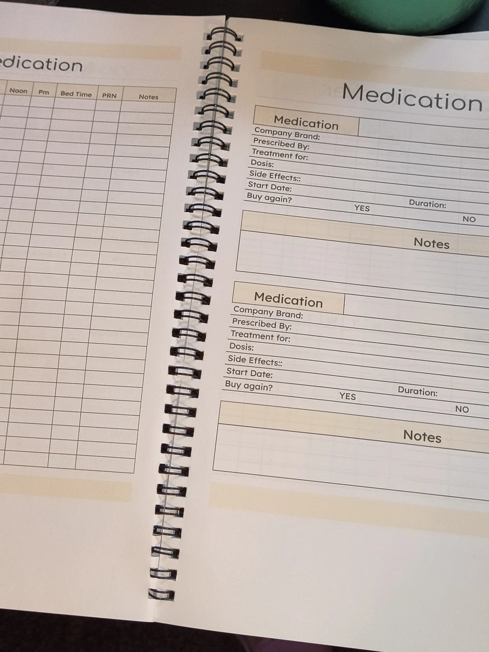 Medical Binder Organizer - Pastel Striped (No Brand)